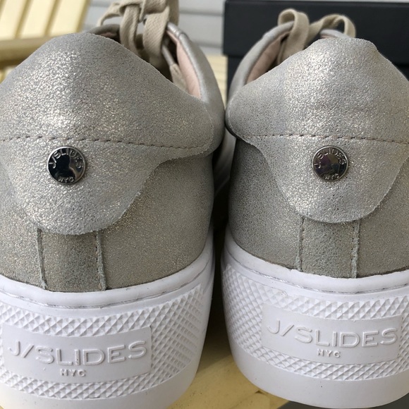 J Slides women’s sapphire leather sneakers - Picture 3 of 6